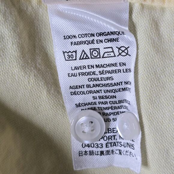 LL Bean 100% Organic Cotton Sunshine Vintage Yellow Button Up Blouse Size Large - Picture 12 of 12